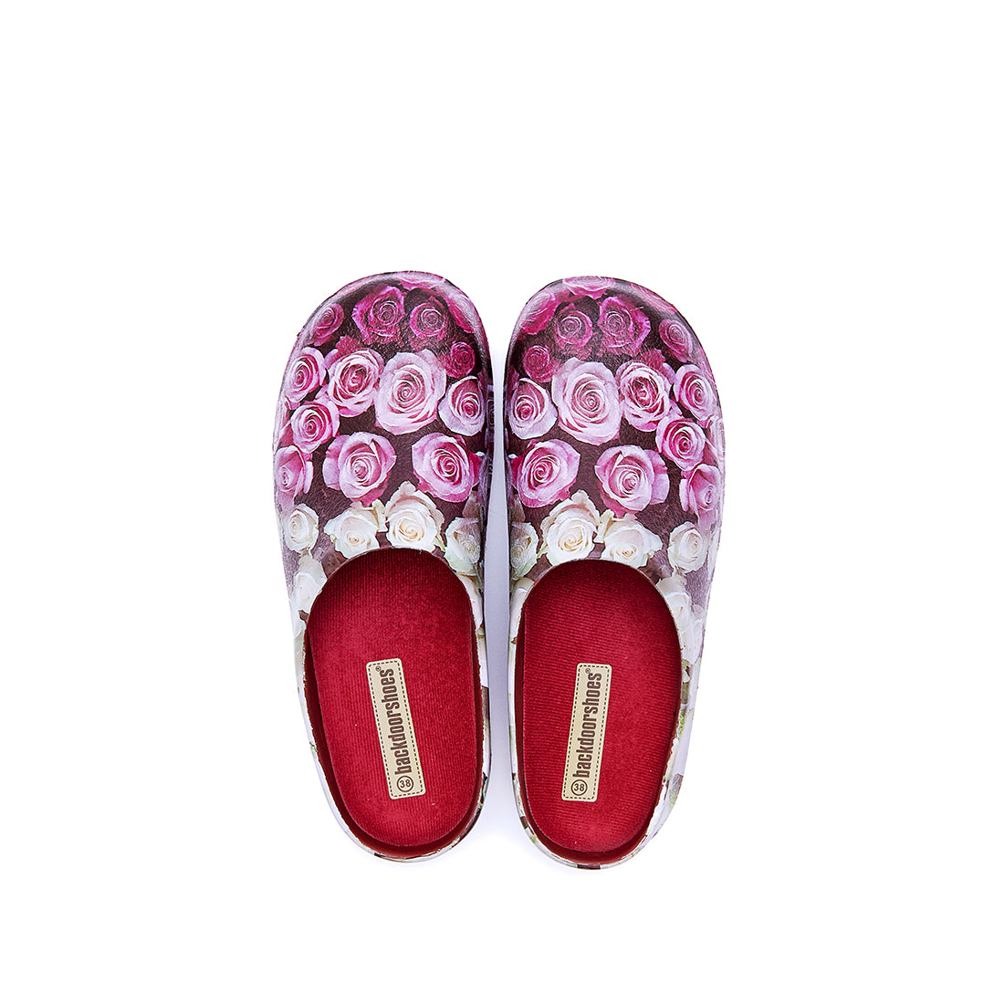 red garden clogs