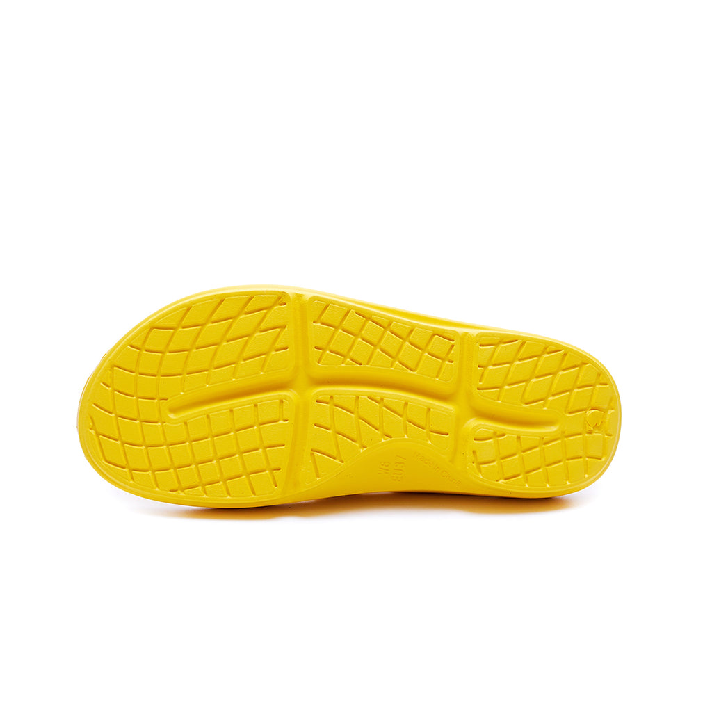 Lemon yellow bright supersole comfortable recovery flip flops