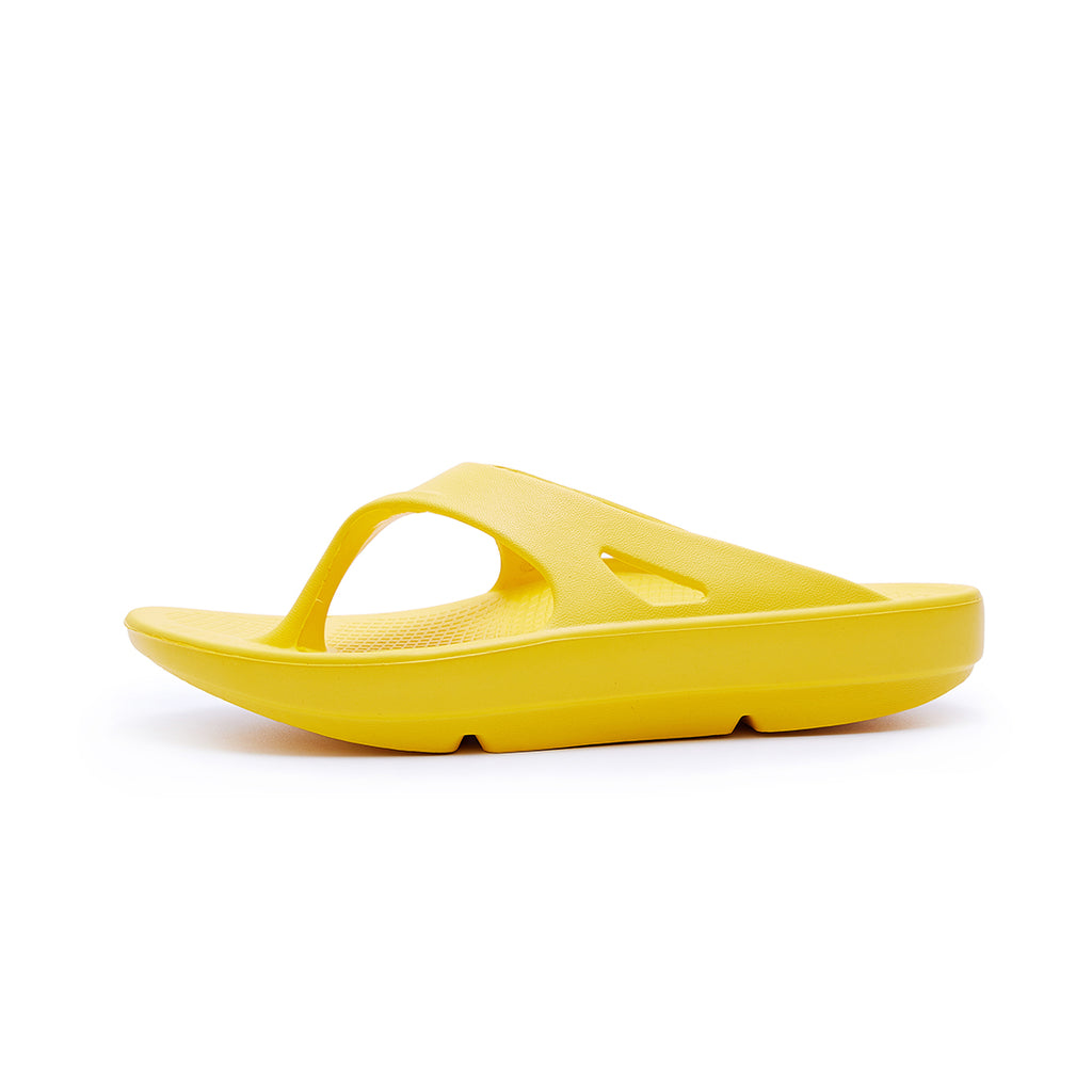 Lemon yellow bright supersole comfortable recovery flip flops