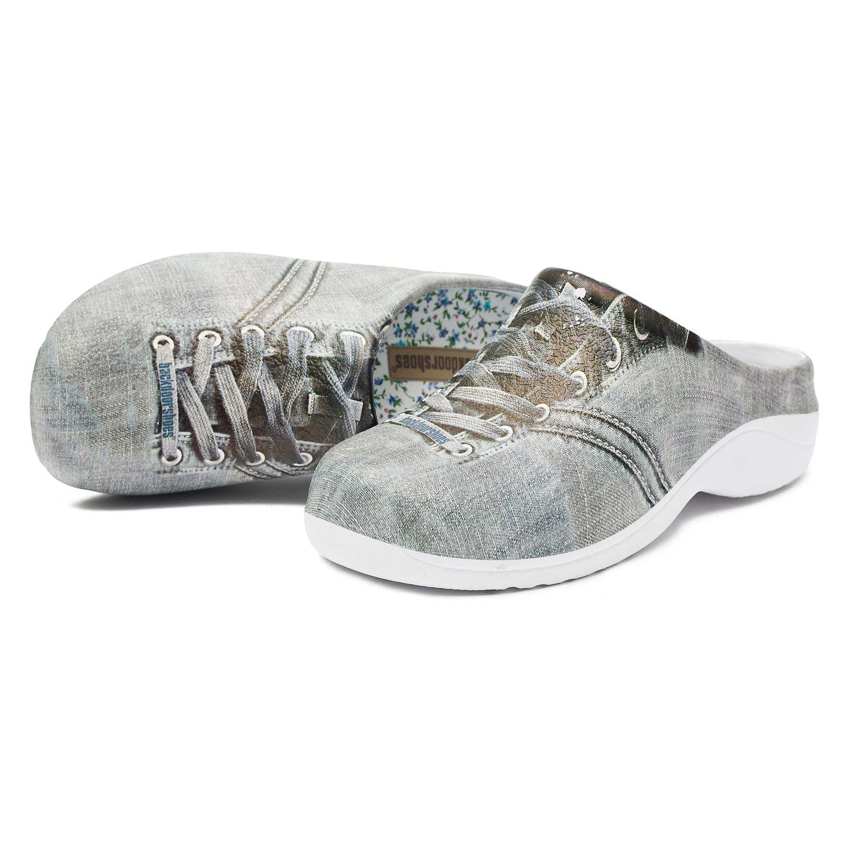 Washed Denim Canvas Classic Women&#39;s Clogs